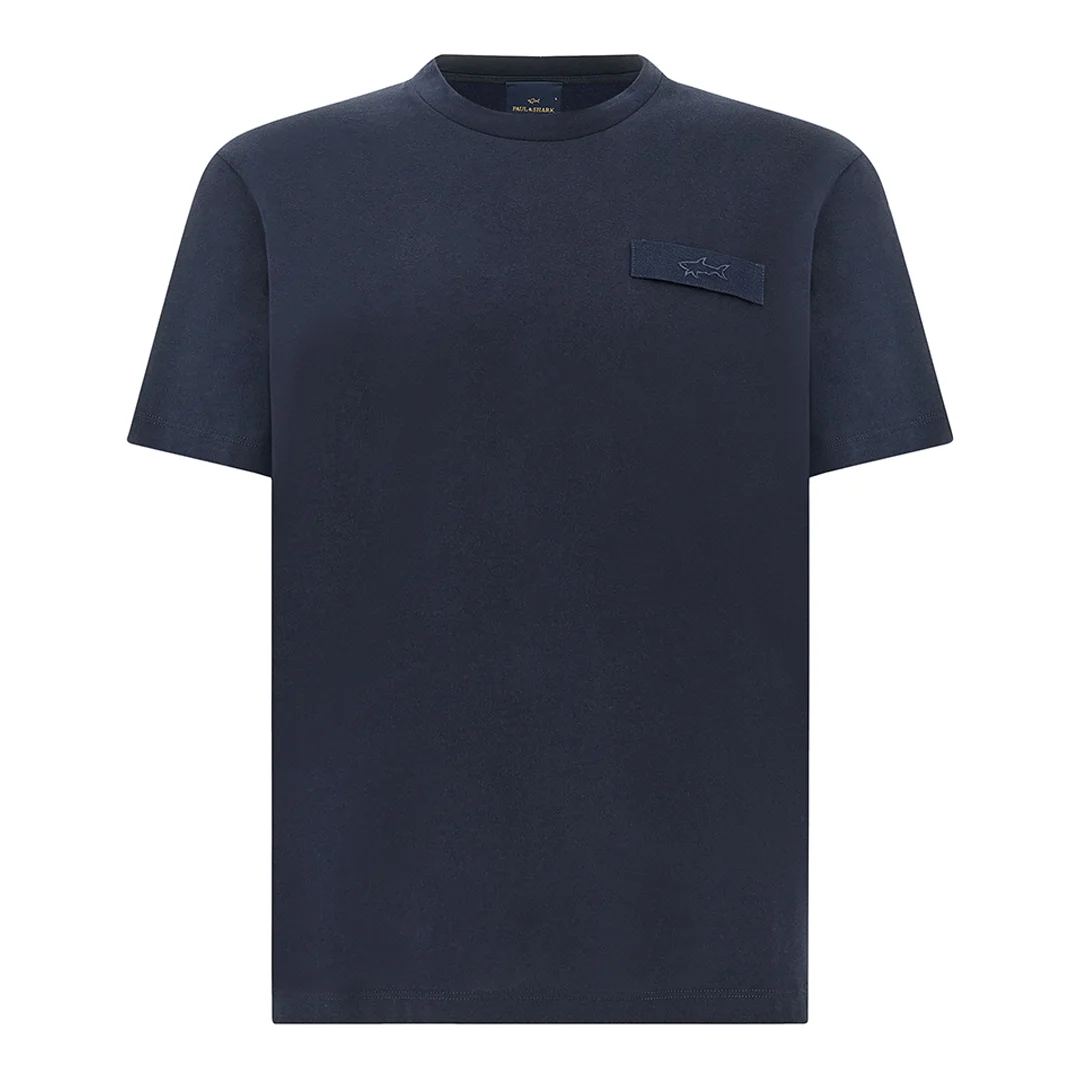 Paul & Shark - T-Shirt aus strukturiertem Baumwolljersey, Mann, Dama Blue, Größe: XXL