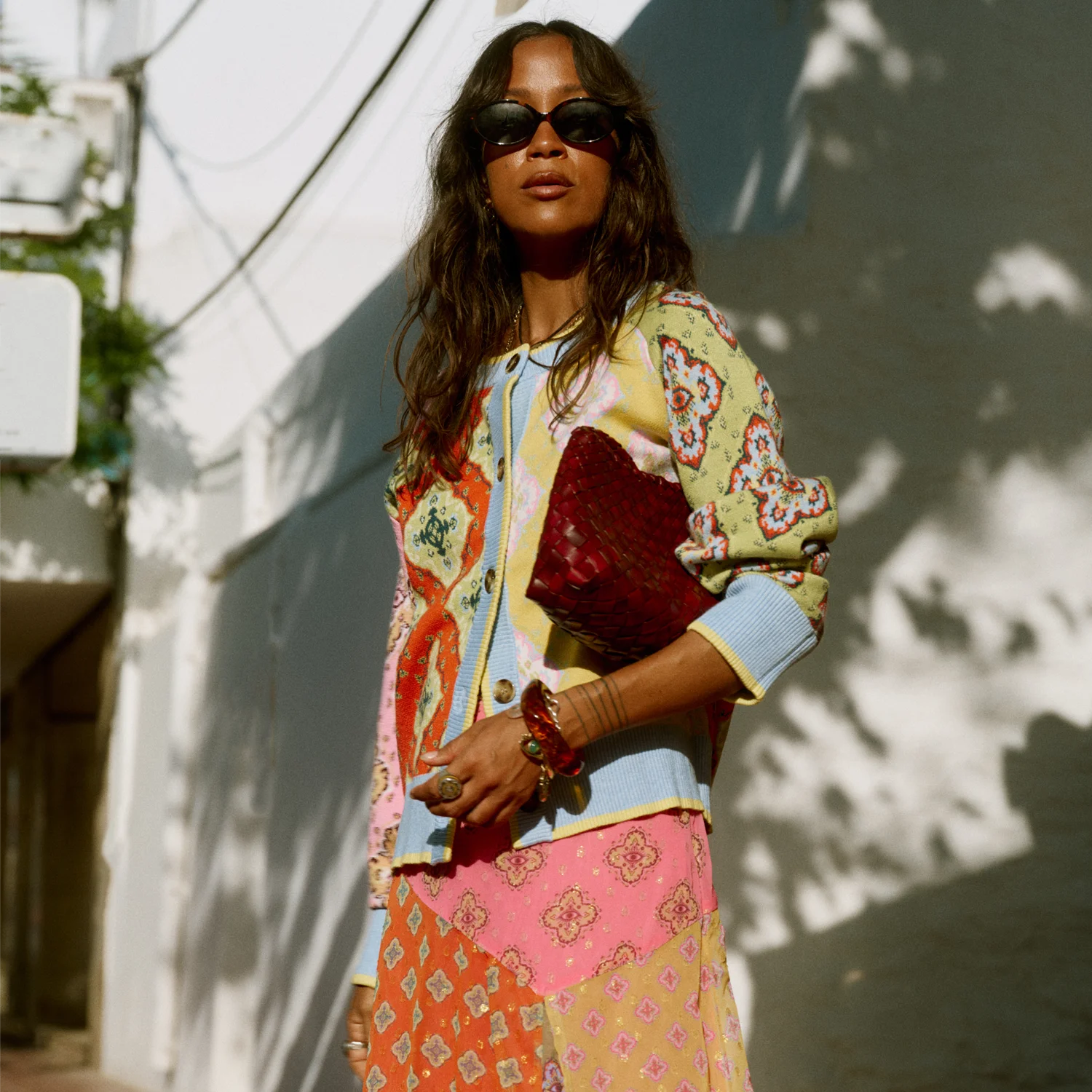 Pink Mix Tile Cheryl Cardigan | Never Fully Dressed - Borderfree