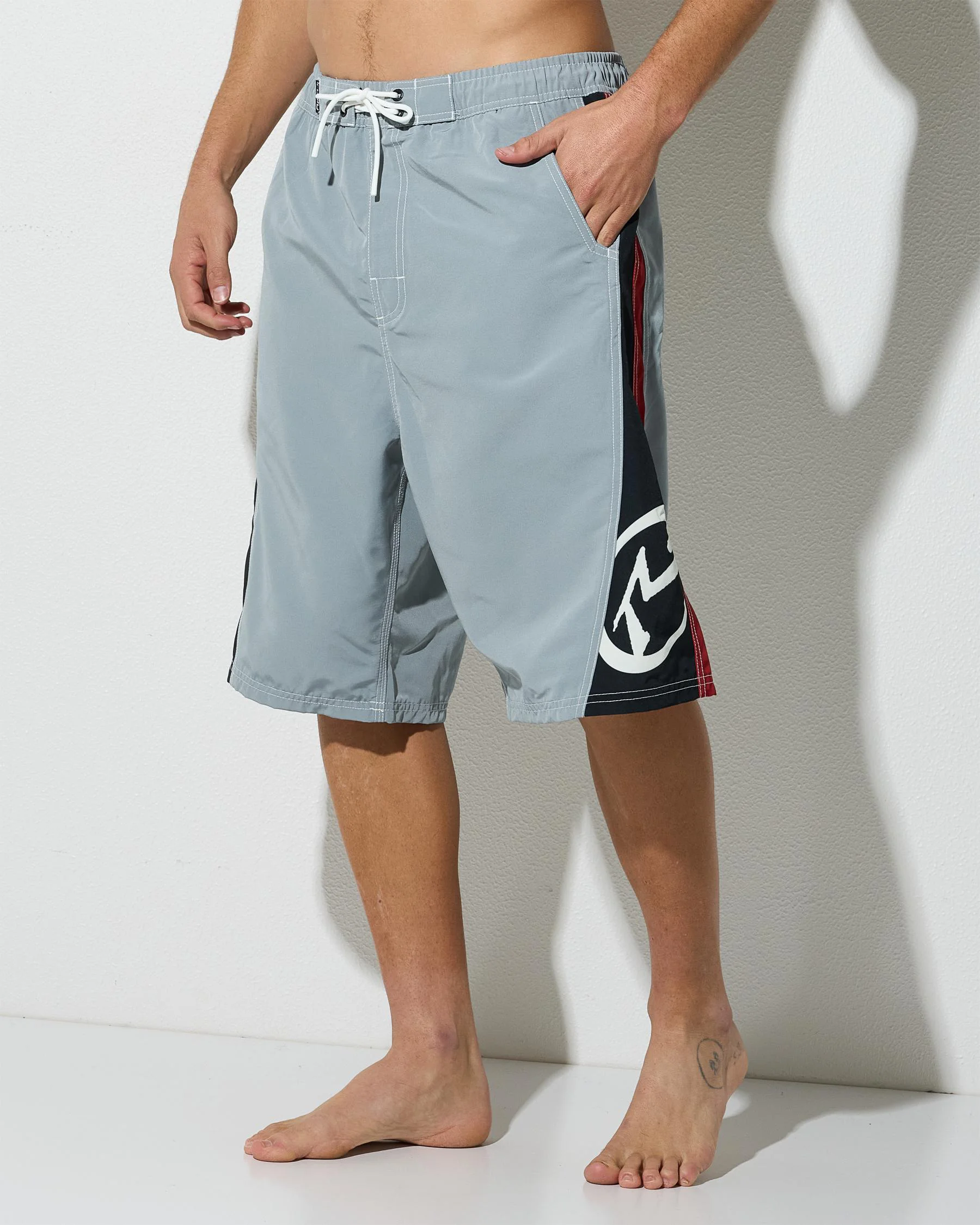 Rusty Men's Carnage Hybrid Waist Board Shorts in Stone Grey | Size 36 by City Beach
