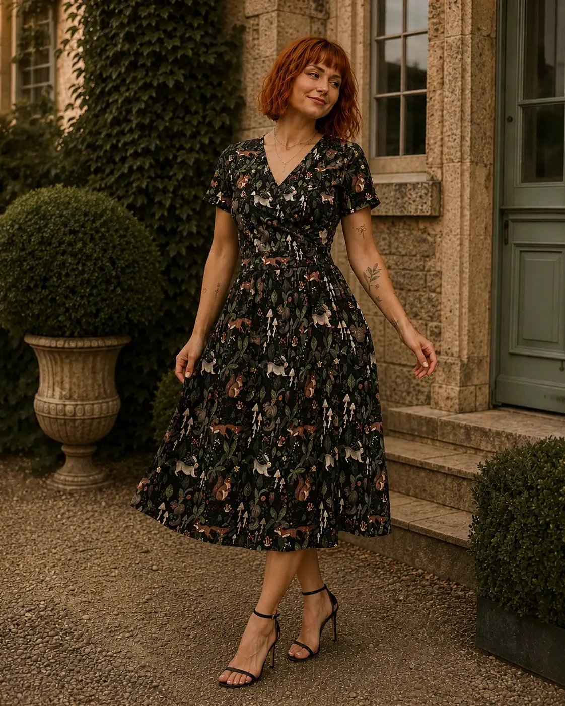 lady v lyra dresses - Short Sleeve Dress - Bramblewood | Vintage Reclamation Dress Hire