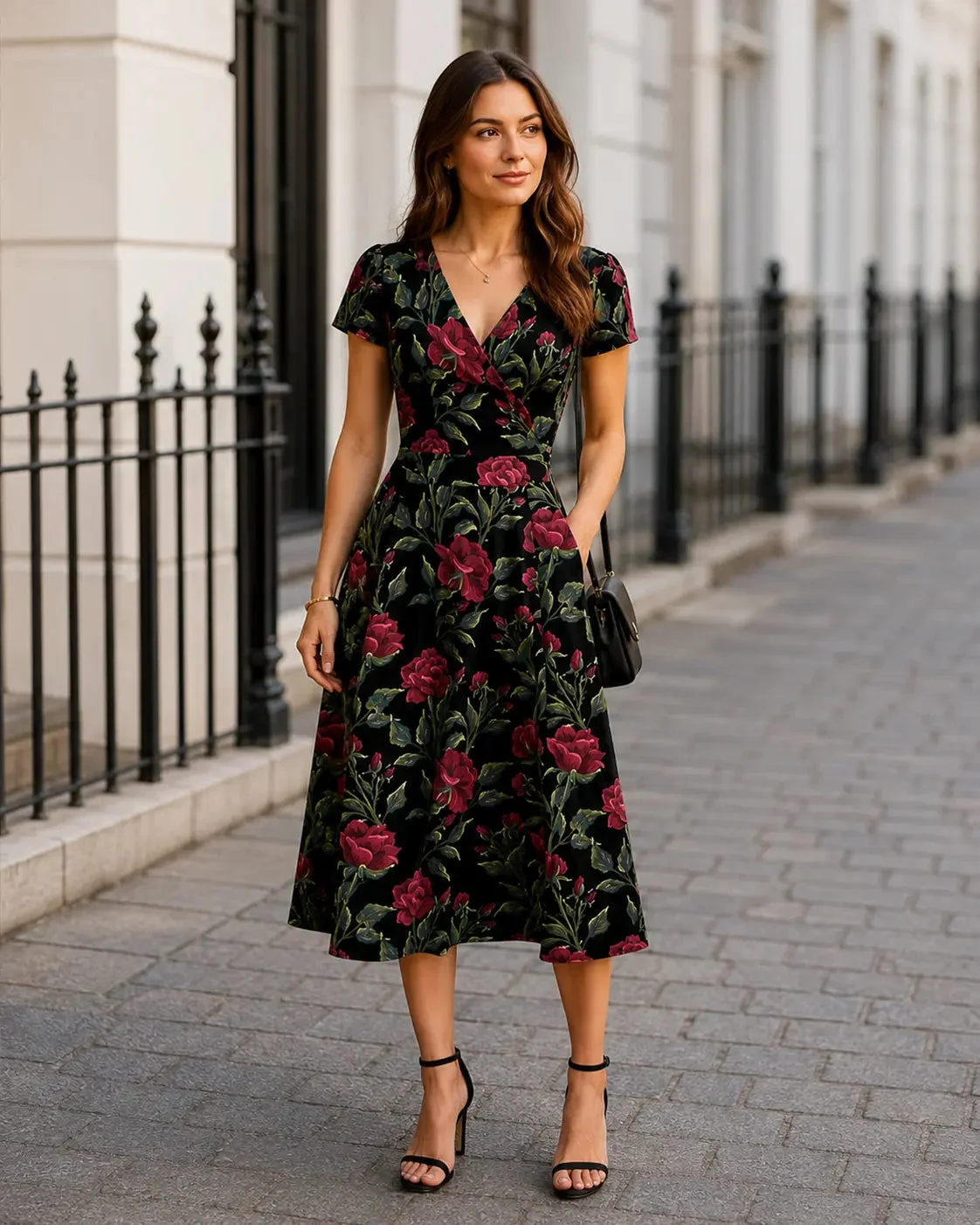lady v lyra dress - Short Sleeve - Bordeaux Bloom | Vintage _related_womens-t-shirts