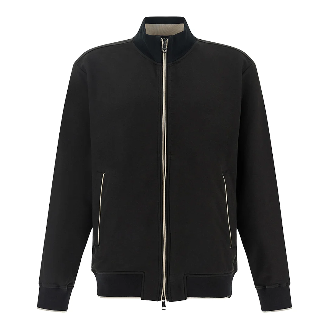 Paul & Shark - Felpa zip up in cotone Active Fleece, Uomo, Nero, Taglia: 4XL