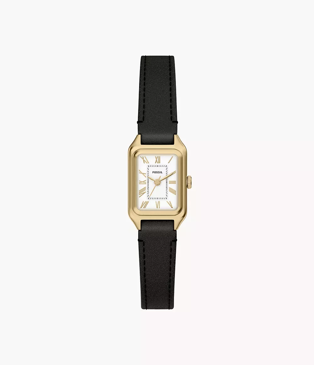 Fossil Women's Raquel Mini 18 Mm Three-Hand Black Leather Watch - Black