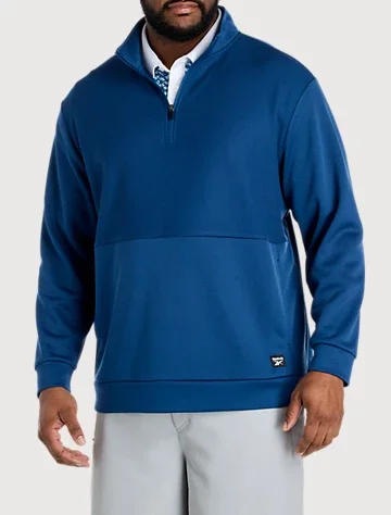 Big & Tall Men's Performance Double-Knit 1/4-Zip Pullover Shirt by DXL Big + Tall