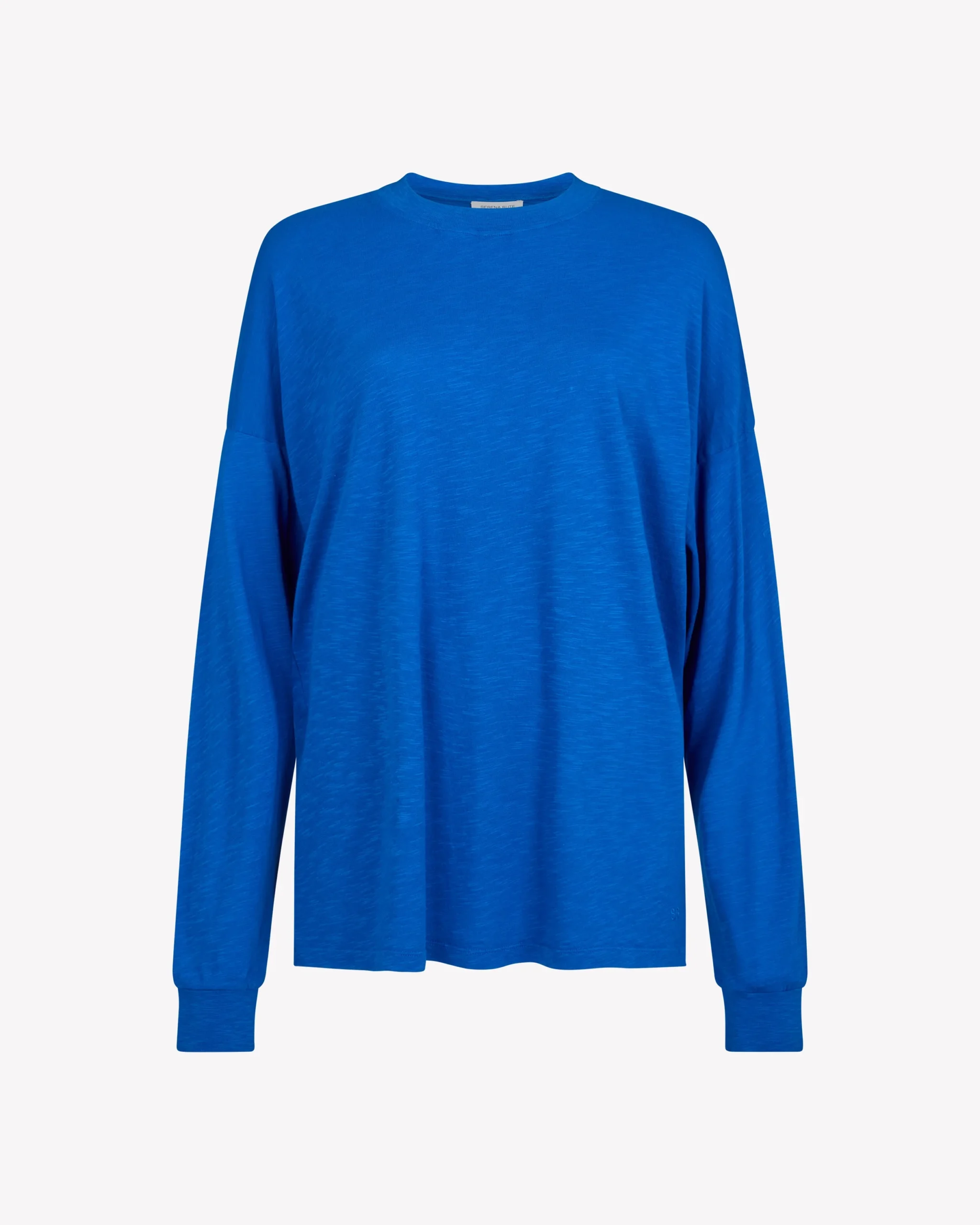 Cotton Long Sleeve T-Shirt - Lapis Blue | Serena Bute - Borderfree
