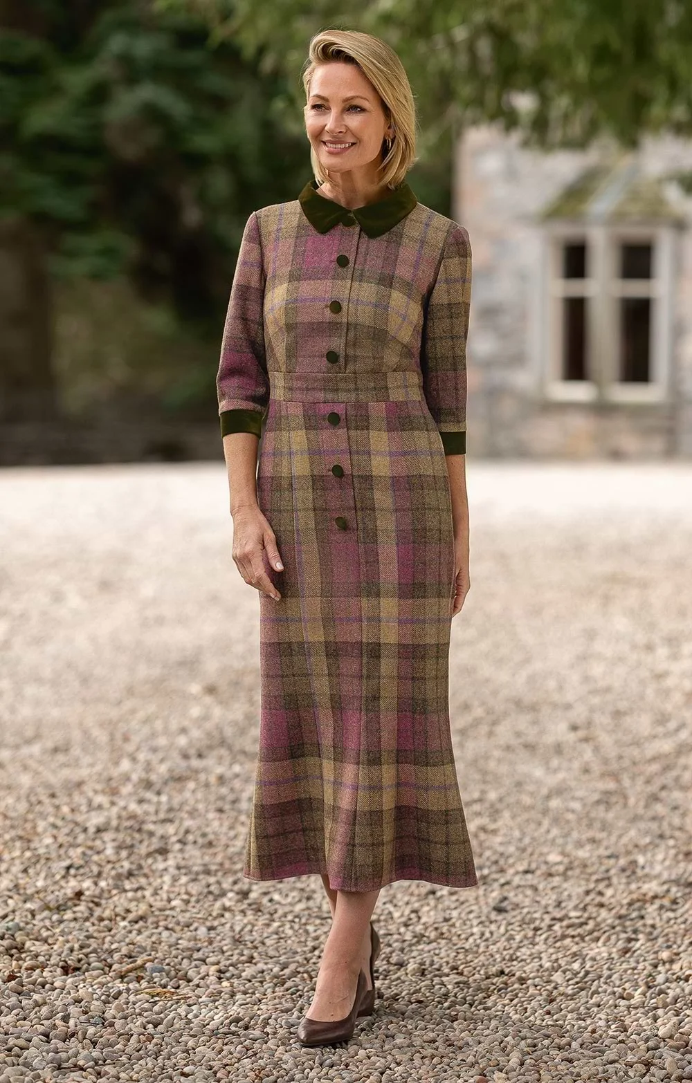 House Of Bruar Ladies British Tweed Fluted Dress