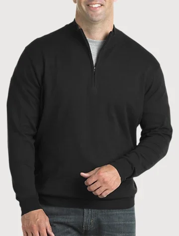 Big & Tall Men's 1/4-Zip Pullover Shirt Sweater by DXL Big + Tall
