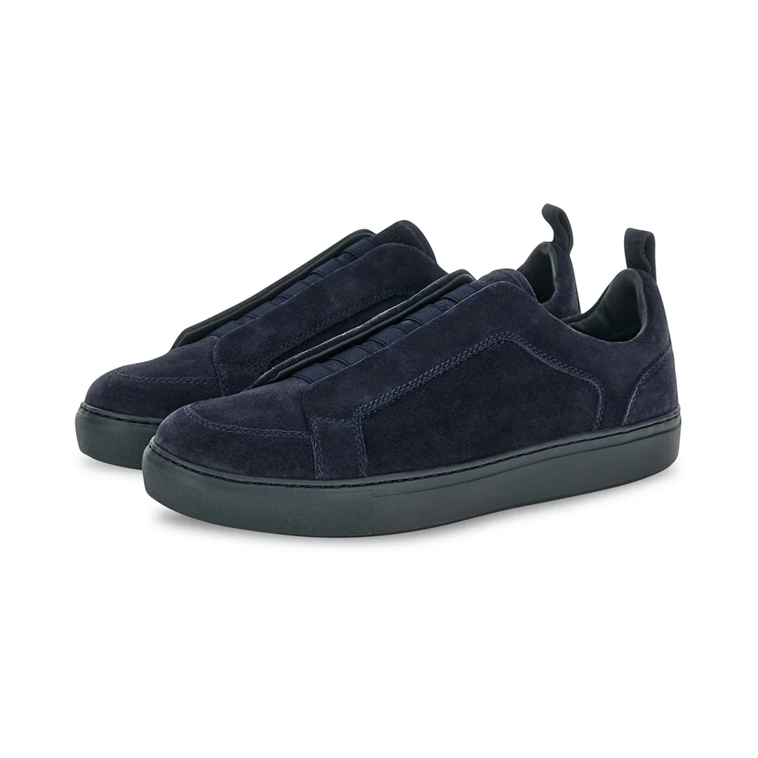 Paul & Shark - Sneakers slip-on in suede, Uomo, Blu, Taglia: 45